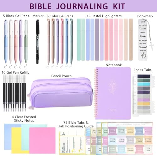 SHINYHARBOR Bible Study Journaling Kit for Women, Purple