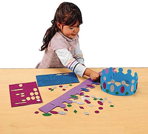 Colorations Dazzling Foam Crowns Craft Kit for 16, Ages 4+, PreK+