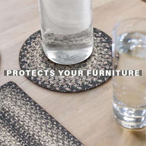 Homespice Flint Hill Braided Trivets for Primitive Decor, Round 8" Set of 6