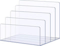 Sooyee Acrylic File Organizer for Desk, Mail Organizer Countertop,Clear | 4-Section File Holder, For Home Office, For Letter, Document, Notebook, Binder, Purse, Palette,Mail,Folder