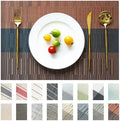 Placemats Set of 4 Vinyl/Plastic Woven Place Mats for Kitchen Table Indoor/Outdoor Washable Placemat Wipeable Dining Table Mats (Ombre Brown Black,4)