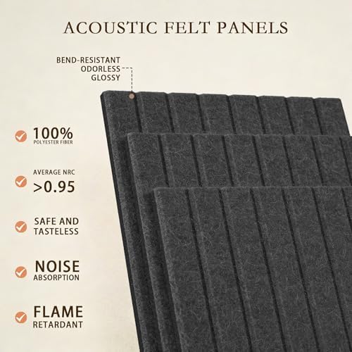 JBER Cork Board Alternative, 6 Pack 36" x 24" Felt Bulletin Board, Black