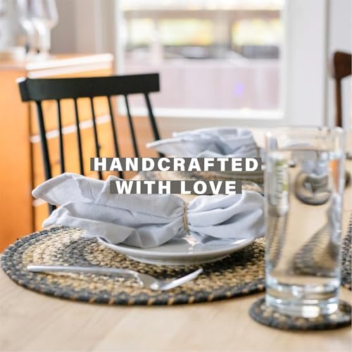 Homespice Kilimanjaro Jute Braided Placemats, Round 15" Set of 6
