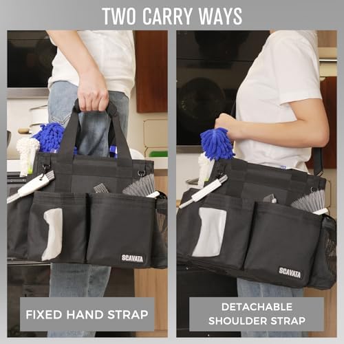 SCAVATA Compact Wearable Cleaning Caddy with Handle & Shoulder Straps