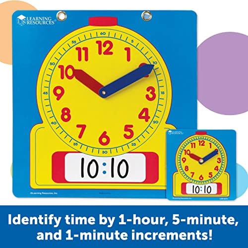 Learning Resources Write & Wipe Clocks Classroom Set - 25 Pieces, Ages 6+ Laminated Dry-Erase, Teaching Aids, Teacher Supplies, Learning Time