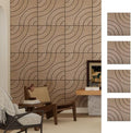 4 Packs Acoustic Wall Panels - Self-Adhesive 3D Wood Slat Wall Panel- Peel and Stick Sound Absorbing Panels for Noise Reducing - Feature Wall Decor for Home & Office