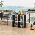 4 Cube Organizers and Storage, Open Shelf Storage, Includes 4 Corner Bumpers, Space-Saving Vertical Storage for Living Room, Home Office, 41.7" H x 27.6" W x 11.8" D, Black