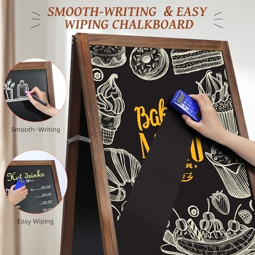 A Frame Chalkboard Sign, 40" x 20" Extra Large Wooden A-Frame Sign Board