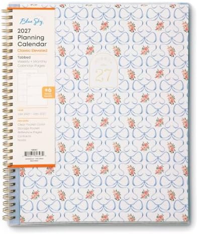 Blue Sky 2027 Weekly & Monthly Planner Calendar, 8.5"x11", Elenora