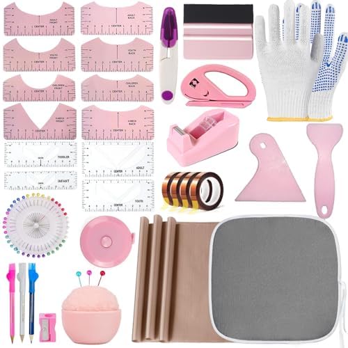 QUKLOGEN Sublimation Shirts Tool Kits with Portable mat for Ironing