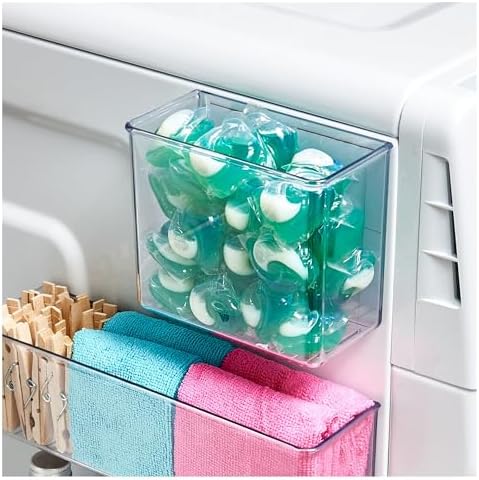 iDesign Magnetic Small Clear Plastic Organizer Bins, 2-Pack