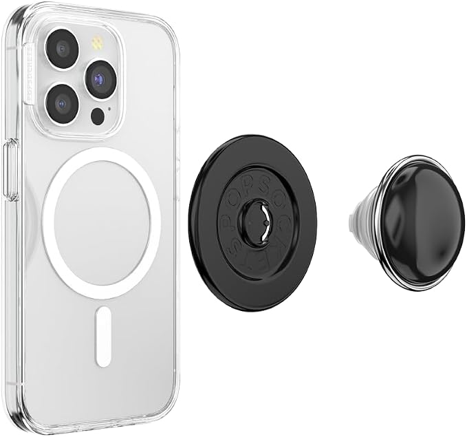 PopSockets Phone Grip for MagSafe, Magnetic Holder- BonBon Black | Removable, For Kindle / Android / iPhone, With Magnet, Black, Electronic Accessories, For iPad/Kindle/iPhone/Android