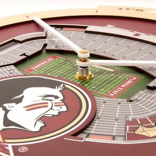 YouTheFan NCAA Florida State Seminoles StadiumView 3D Wall Clock