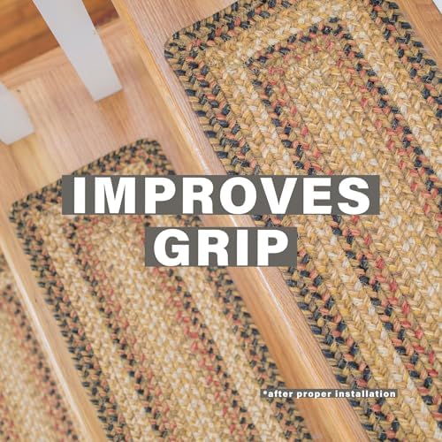 Homespice Russet Jute Braided Stair Treads, Oval 8x28 Set of 13