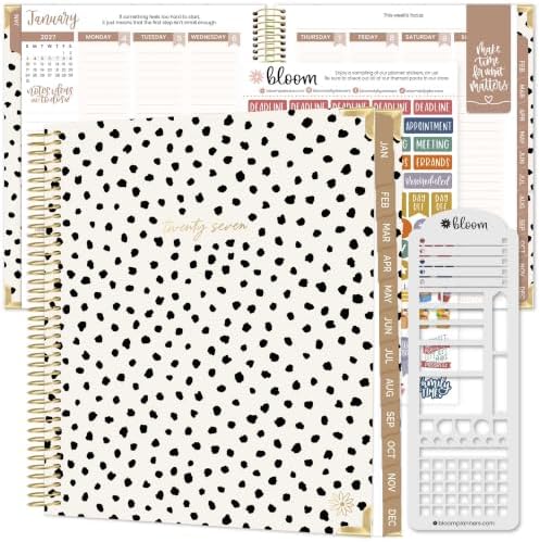 bloom daily planners 2027 Hardcover Goal & Vision Planner (January - December 2027) - Monthly & Weekly Calendar Year Agenda Organizer - 7.5" x 9" - Simply Spotted