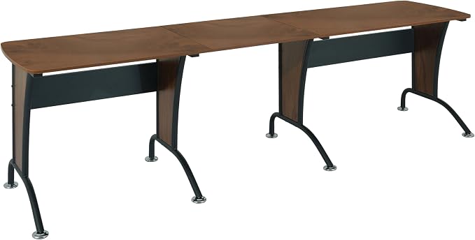 Techni Mobili Multi Configuration Desk, Reversible L-Shaped/Inline, Walnut | Corner Desk, Left/Right, Steel Frame, Spacious Work Area, Ideal for home office, Workspace organization