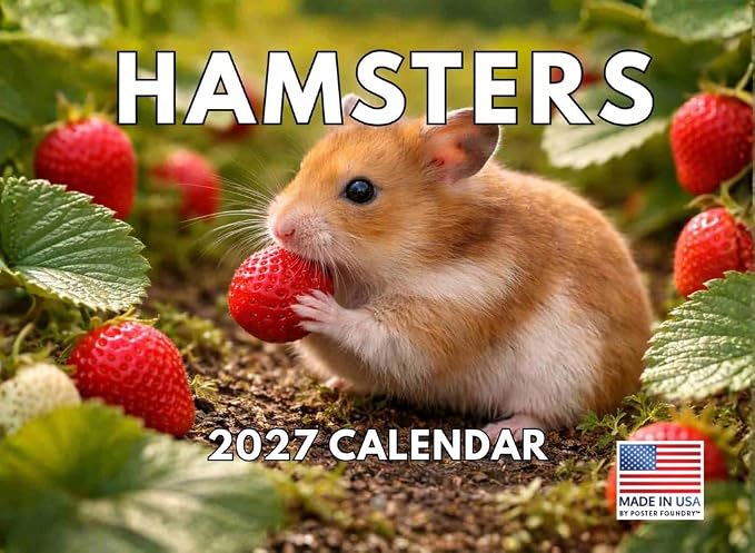 Hamster Calendar 2027 Monthly Wall Calender 12 Month | American Made In The USA