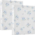 3 Ring Binders Blue Flowers Floral 1.5 Inch Round Ring Binders with Pockets Decorative Clipboard Binder Holds 200 Sheets View Binder for Home School Office,2 Pack