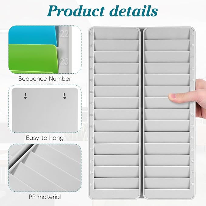 SHINEOFI 28 Slots Time Card Holder Rack Wall Mounted Office Attendance