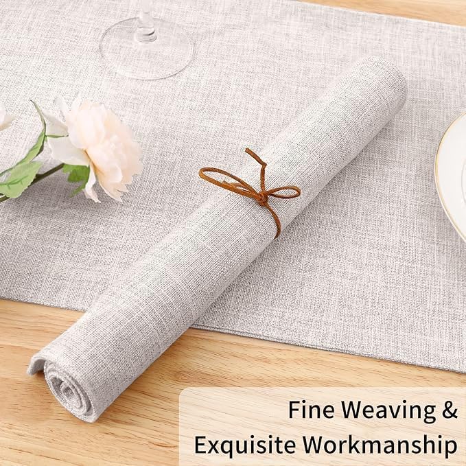 Homaxy Cloths Placemats for Dining Table Set of 6, 13" x 19", Beige