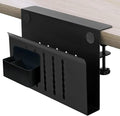 Laptop Holder for Desk, Under Desk Storage Organizer with Pen Slot | osseph Desk Storage, No Drill Clamp to 0.5-2.38" Desks, Cooling Vents Vertical Rack, Magnetic Pen Holder, 22 Lbs Carbon Steel