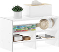 Furinno Hermite Desk Top Organizing Shelf Bookcase, White | Desktop Office Organization Racks with Open Shelves, Desk Top Display Book Shelf, for Paper, Office Supplies, Magazine