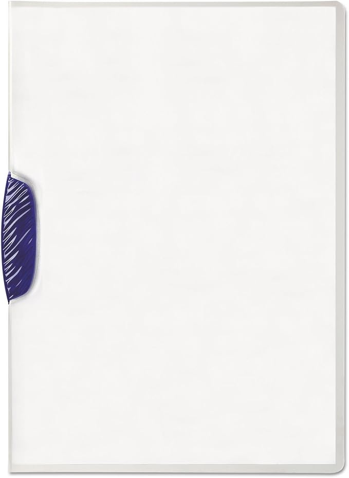 Durable Report Cover with SWINGCLIP Letter-Size 8.5" x 11" Inches - Holds Up to 30 Pages - Clear Cover and Dark Blue Border - Box of 25 | Holds Up to 30 Pages, Clear Cover, Dark Blue Border