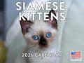Siamese Kitten Calendar 2026 Cat Monthly Wall Calender 12 Month | American Made In The USA