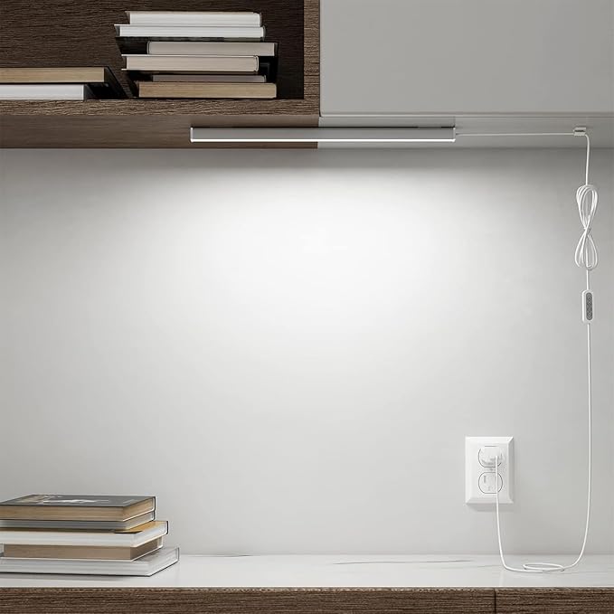 ASOKO 14.5" Under Cabinet Lighting Dimmable 3 Colors | ASOKO 14.5" Under Cabinet LED Grow Light, 3 Colors Dimmable Plug in Counter Strip for Kitchen Desk