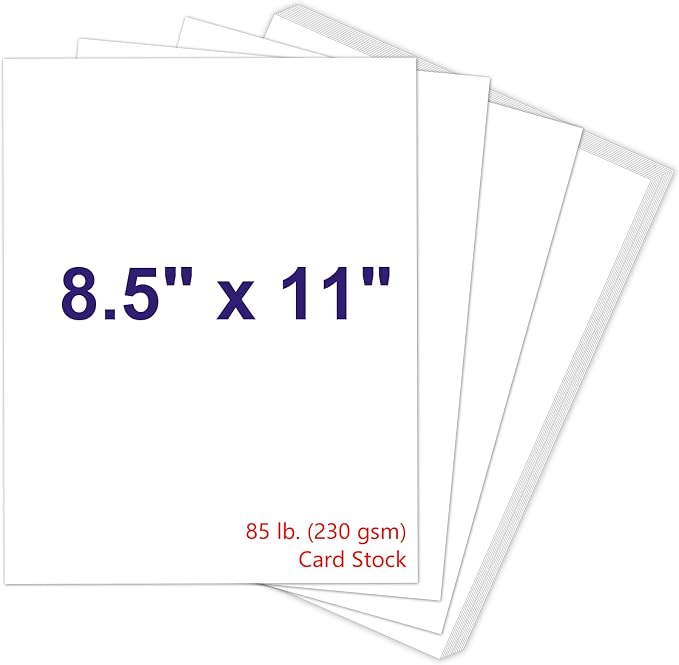Joyberg 200P White Cardstock 8.5 x 11, 230gsm Cover Cardstock Paper, 85 Lb Heavy Card Stock for Printer, Card Stock Paper for Invitations, Scrapbooking, Crafts, Diy Cards, Decoration, Drawing
