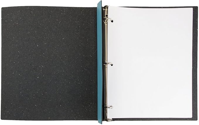 JAM PAPER Italian Leather 0.75 inch Binder - Turquoise 3 Ring Binder - Sold Individually