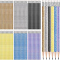 TecUnite 60 Pcs HB Pencils #2 Unsharpened Wood Cased Pencils with Eraser Hexagonal Pencil Cute Graphite No 2 Pen for Adults Gifts Exam School Office Sketching Learning (Dark Colors)