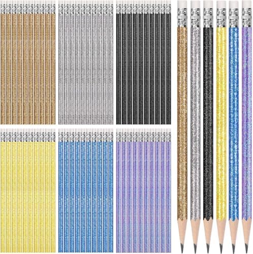 TecUnite 60 Pcs HB Pencils #2 Unsharpened Wood Cased Pencils with Eraser Hexagonal Pencil Cute Graphite No 2 Pen for Adults Gifts Exam School Office Sketching Learning (Dark Colors)