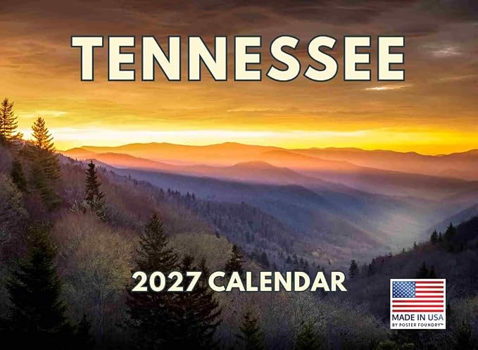 Tennessee Calendar 2027 Monthly Wall Calender 12 Month