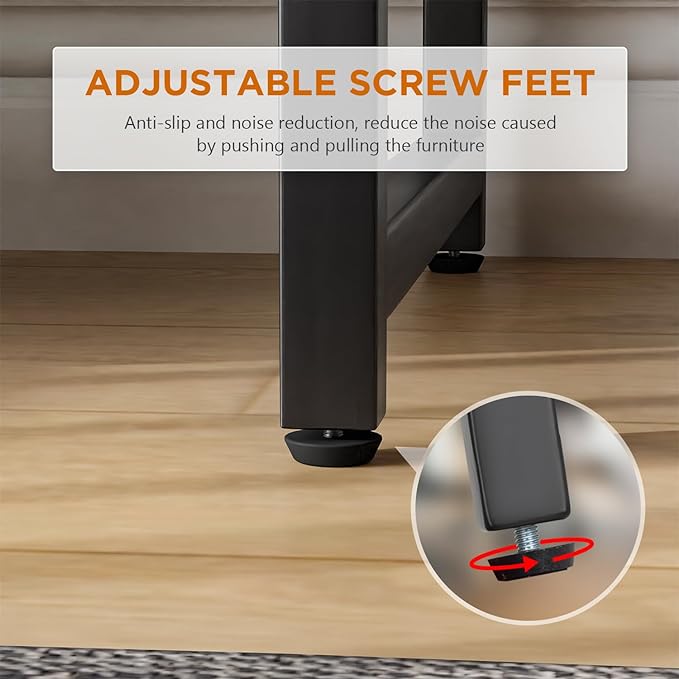 PayLessHere | 32 Inch Computer Desk | Black | Sturdy Office Desk | Metal Frame, Adjustable Feet | Water-Resistant, Scratchproof Surface | Writing Table for Home Office or Study | Pack of 1