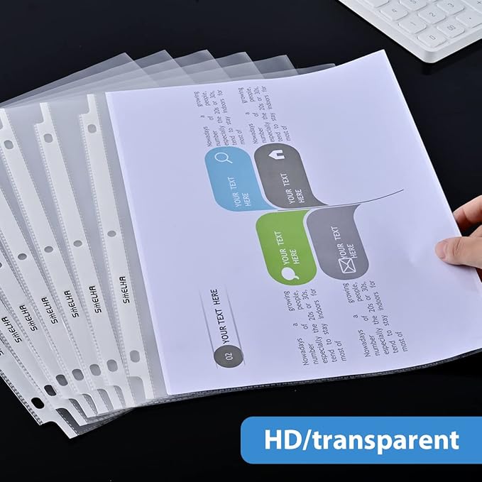 Sheet Protectors 400 Page,Page Protector 8.5" x 11" ，Upgraded Clear Plastic Page Protectors,for 3 Ring Binder, Top Loading Paper Protector with Reinforced Holes,Holds Multiple Sheets，Letter Size