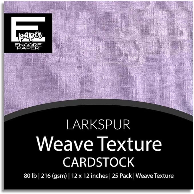 Larkspur—12x12 Textured Cardstock | 80lb Textured Purple Scrapbook Paper | Premium Cardstock for Cricut Cutting | 25 Sheets