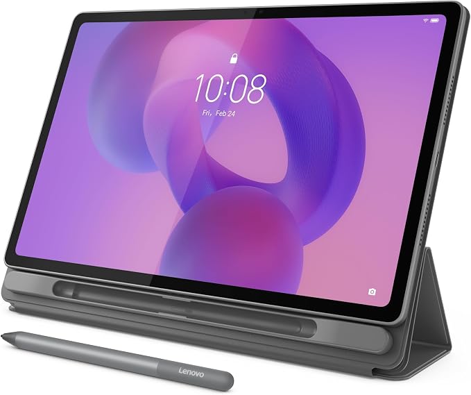 Lenovo Idea Tab Plus - Lightweight Tablet - 12.1″ 2.5K IPS Touchscreen Display - 90Hz - MediaTek Dimensity 6400-8GB Memory - 128GB Storage - Integrated Arm Mali-G57 MC2 - tab Pen & Folio case