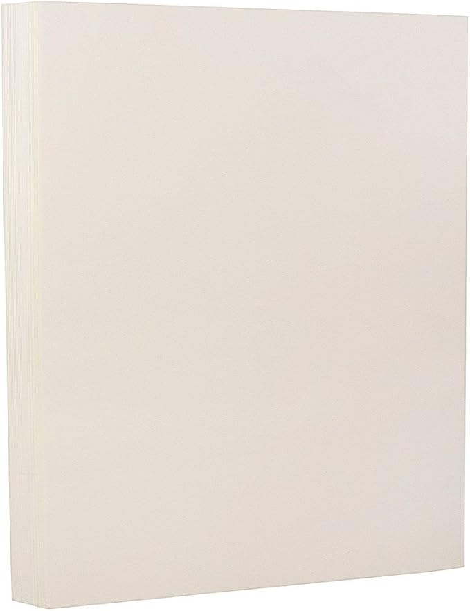 JAM PAPER Strathmore 80lb Cardstock - 8.5 x 11 Coverstock - 216 gsm - Natural White Wove - 50 Sheets/Pack (Pack of 2)
