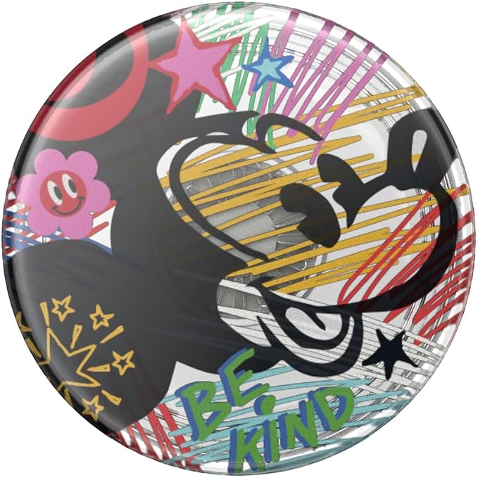 PopSockets Adhesive Phone Grip, Holder- Mickey Be Kind | Secure Comfortable Hold, Anti-Drop, Kickstand, Disney, Mickey Mouse, Minnie, Fun, Cool, Unique