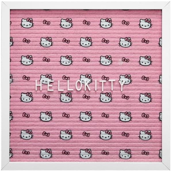 Sanrio Hello Kitty 12"x12" Letter Board,Message Board Sign for Desk, Room Decor, Quotes, Notes & Personalized Display,Includes 145 Characters