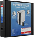 Staples Better 4-Inch D-Ring View Binder, Black, Reinforced Spine | High-capacity durable binder for everyday school and office storage.