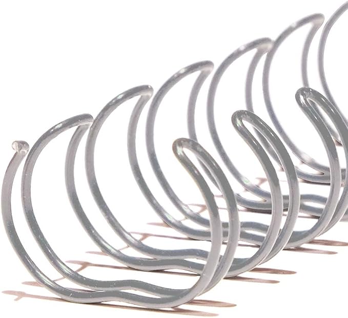20mm (3/4 in.) Double Loop Binding Spines | 11 in. Length for Letter Size or Smaller Projects | 2:1 Pitch | 160 Sheet Binding Capacity | Silver | 50 Pack
