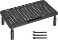BONTEC Monitor Stand for Desk 1 Pack, 3-Level Height Adjustable | 14.5 x 9.1 in Ergonomic Metal Computer Stand with Pen Holder & Cable Management for Printer, Laptop and Office Workstation