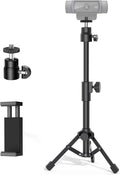 InnoGear Webcam Tripod, Extendable Webcam Stand for Desk Camera Stand Mount with Phone Holder for Webcam C922 C930e C920S C920 C615 C960 C920x BRIO 4K NexiGo N60, Right Light, GoPro with 1/4" Thread