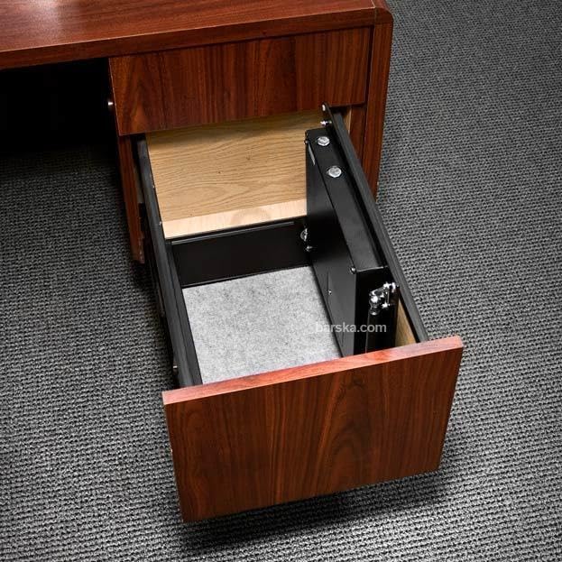 Barska AX11556 Biometric Fingerprint Top Opening Security Drawer Safe Box 0.23 Cubic Ft, Multi, One Size | Biometric fingerprint lock with hydraulic door and steel bolts for firearms, jewelry and documents