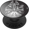 PopSockets Adhesive Phone Grip, Holder, Phone Stand, Star Wars - Millenium Falcon Aluminum