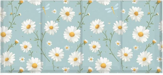 White Daisy Acrylic Pencil Pen Holder Desk Accessories Holder, Cosmetic Brush Organizer Modern Design Desktop Stationery Organizer for Office School and Home 7.87 x 2.48 x 3.54 In