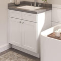 Furinno Shaker Bath Vanity Cabinet Without Top, 2-Door, White | 21 D x 30 W x 34.5 H, Adjustable Hinges, Soft-Close Shaker-Style Door, Ready to Assemble, Plywood, for Bathroom, Washroom
