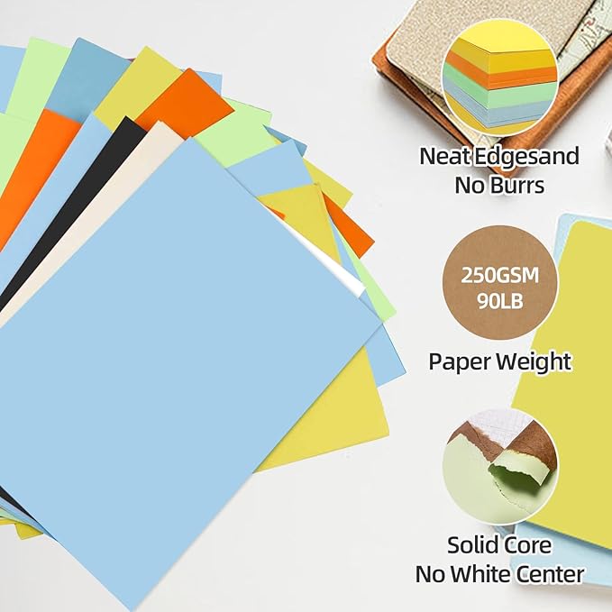30 Sheets Orange Cardstock 8.5'' x 11'', 250gsm/90lb Heavyweight Cover Cardstock Paper, Thick and Smooth A4 Card Stock Perfect for Invitations, Menus, DIY Cards, Arts and Crafts